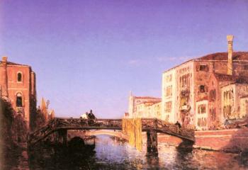 Felix Ziem : Le Pont de bois a Venise